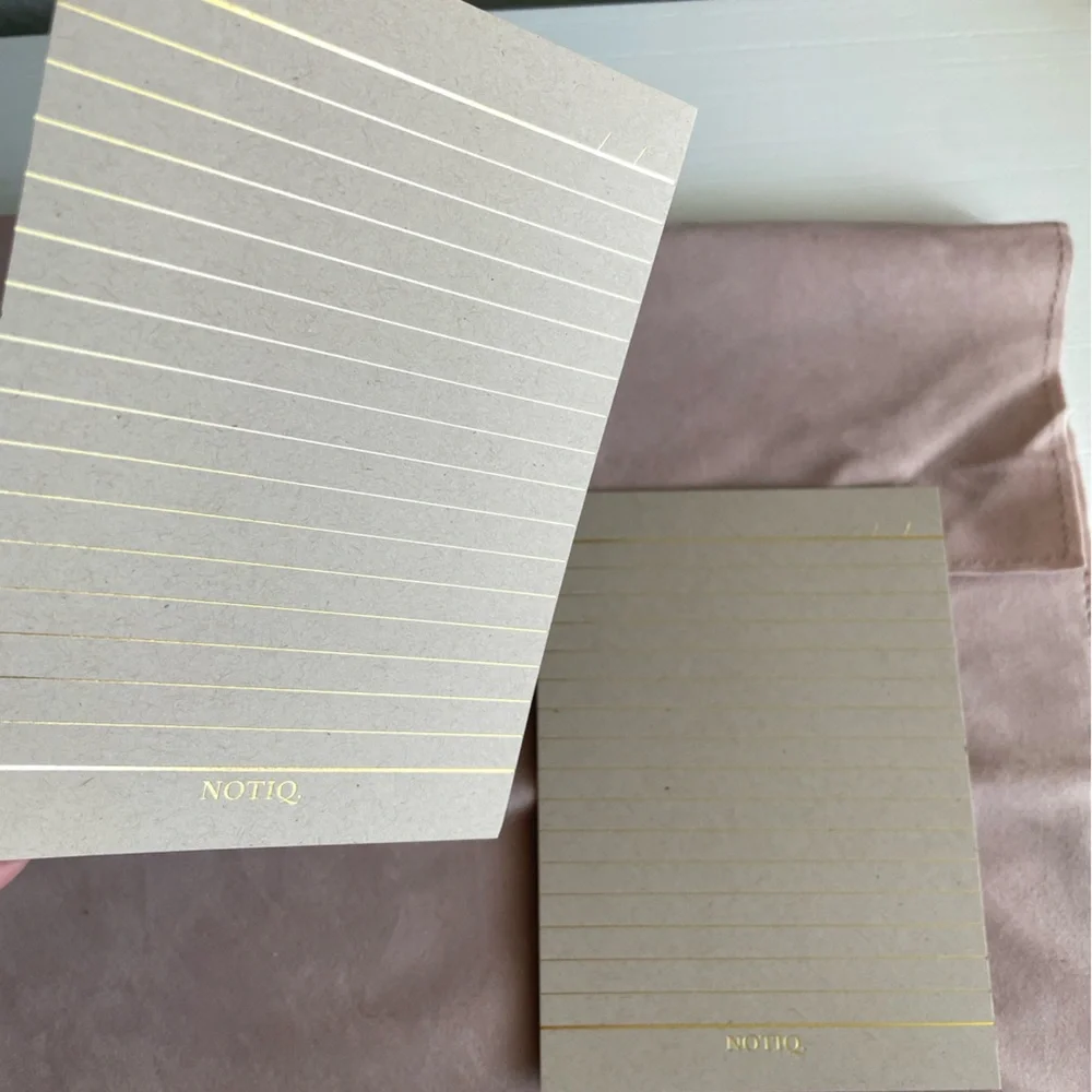 Notiq Suede Planner Dust Bag + Note Cards